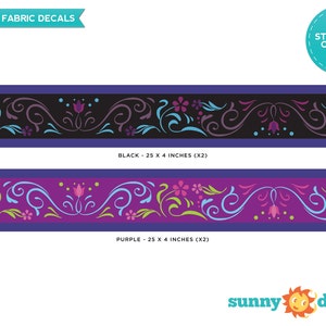 Frozen Inspired Wall Border Fabric Wall Decal - Set of Two 25 inch x 4 inch Sections - 2 Color Options -Removable, Reusable, Respositionable