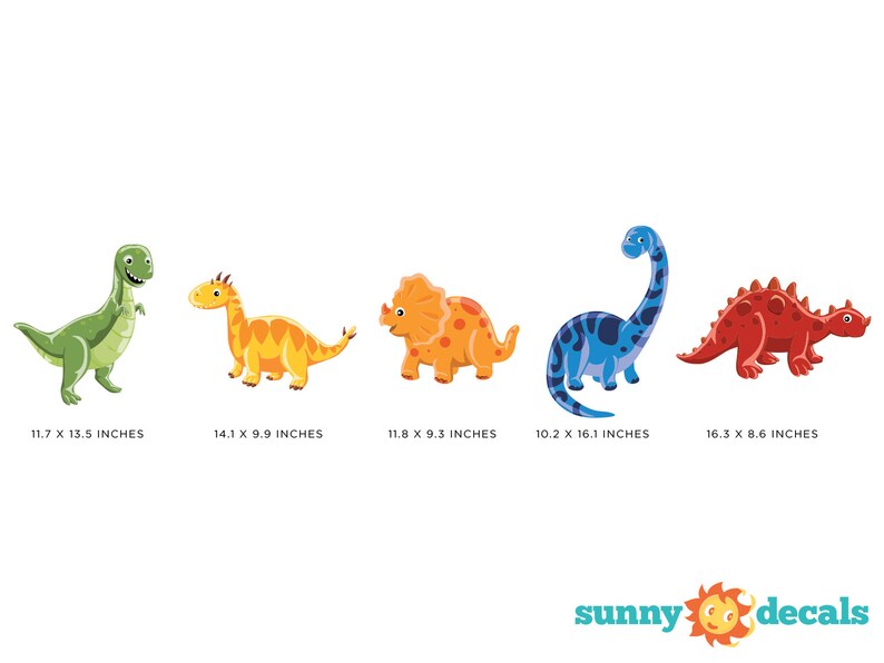 Dinosaur Fabric Wall Decals Set of 5 Adorable Dinosaurs With Etsy
