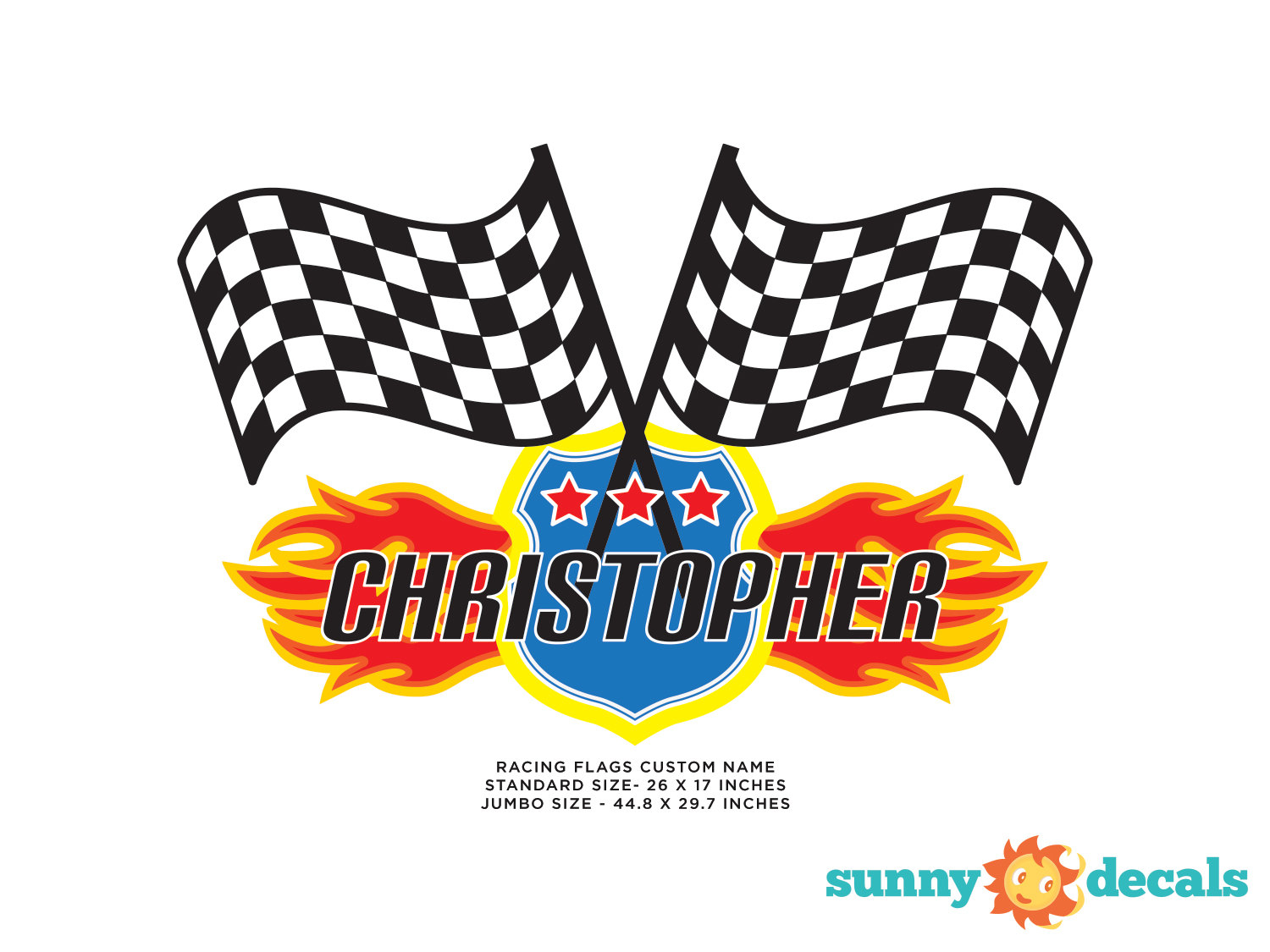 Race Flags With Custom Name Fabric Wall Decal Racing Name - Etsy