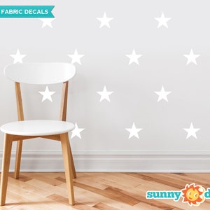 Stars Fabric Wall Decals  - Set of 30 Stars - Custom Color Options Available - Star Pattern Decor - Reusable, Repositionable