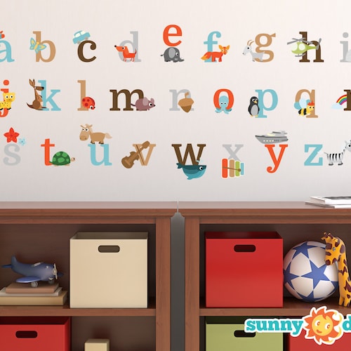 Alphabet Fabric Wall Decals for Boys Repositionable and Etsy