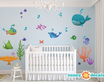 Under the Sea Jumbo Wall Stickers & Wall Decals for Nursery and Kids Rooms by Sunny Decals - Free Shipping