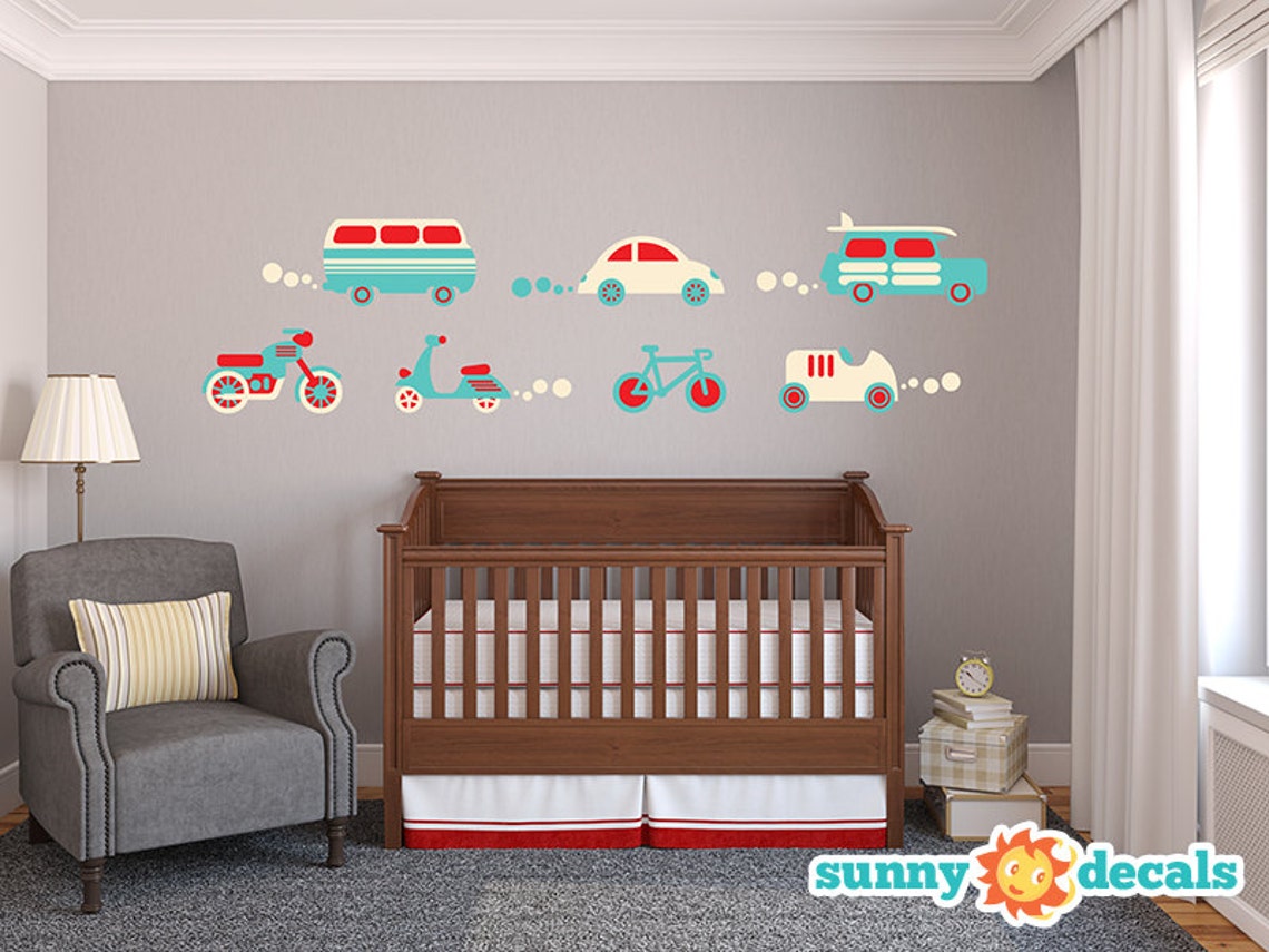 Jumbo Cars Fabric Wall Decals Transportation Theme Wall Decor Etsy
