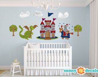 Knight, Castle, Dragon Jumbo Wall Stickers & Wall Decals for Nursery and Kids Rooms by Sunny Decals - Free Shipping