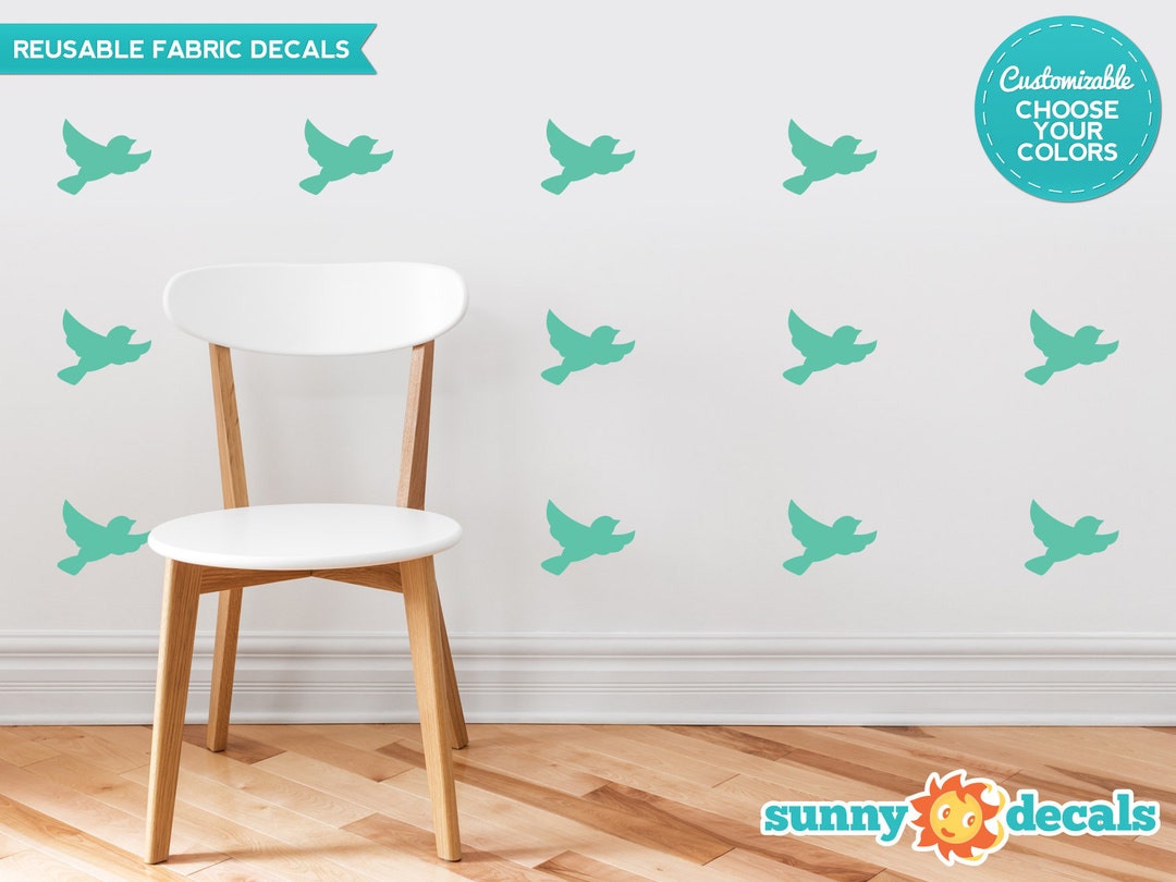 Birds Fabric Wall Decals Set of 16 Birds Custom Options Available ...
