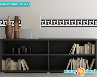 Sticker bordure murale en tissu Greek Key : amovible, réutilisable (lot de deux)