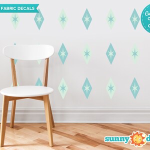 Diamond  and Stars Fabric Wall Decals  - Set of 24 Diamond and Stars Decals - Custom Options Available - Reusable, Repositionable