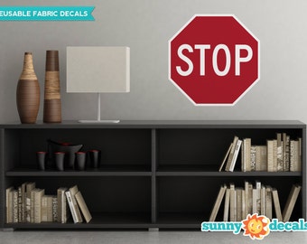 Stop Sign Fabric Wall Decal: Reusable, Non-Toxic
