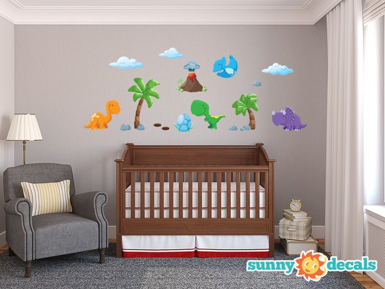 Dinosaur Fabric Wall Decals Wall Stickers Dinosaur Theme Etsy