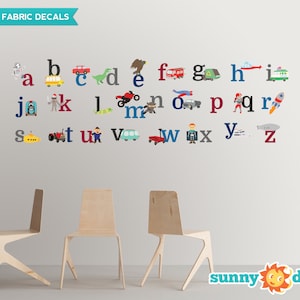 Alphabet Fabric Wall Decals for Boys Repositionable and Reusable, A-Z ...