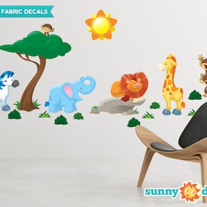 Jungle Fabric Wall Decals, Wall Stickers, Jungle & Safari Theme Nursery Decor, Wall Decals for Kids Rooms - Sunny Decals
