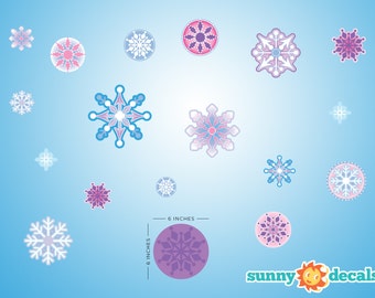 Schneeflocke Stoff-Wandaufkleber: Gefrorene inspirierte Winterdekor - Set von 18