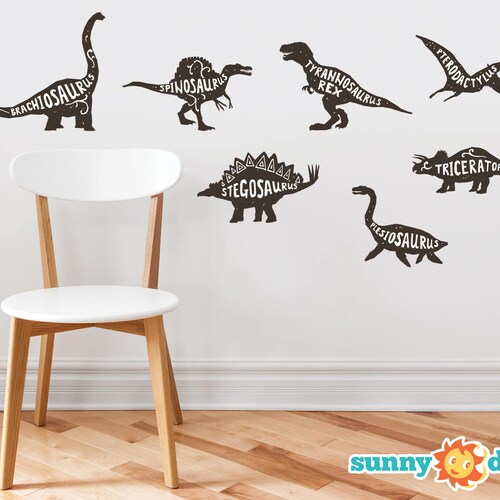 Dinosaur Fabric Wall Decals Set of 5 Adorable Dinosaurs With Etsy