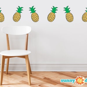 Ananas-Muster Stoff Wandtattoo - Set von 6 Ananas Obst geformt Eis wand dekor, Baby Kinderzimmer Obst Wandkunst Ananas Wandaufkleber