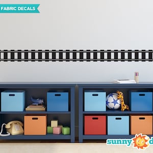 Railroad Track Wall Border Fabric Wall Decal - Set of Two 24.5 inch x 6 inch Sections - Removable, Reusable, Respositionable by Sunny Decals