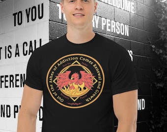 Out Of The Ashes&quot; Unisex Short Sleeve Jersey T-Shirt Narcotics Anonymous Style Tee