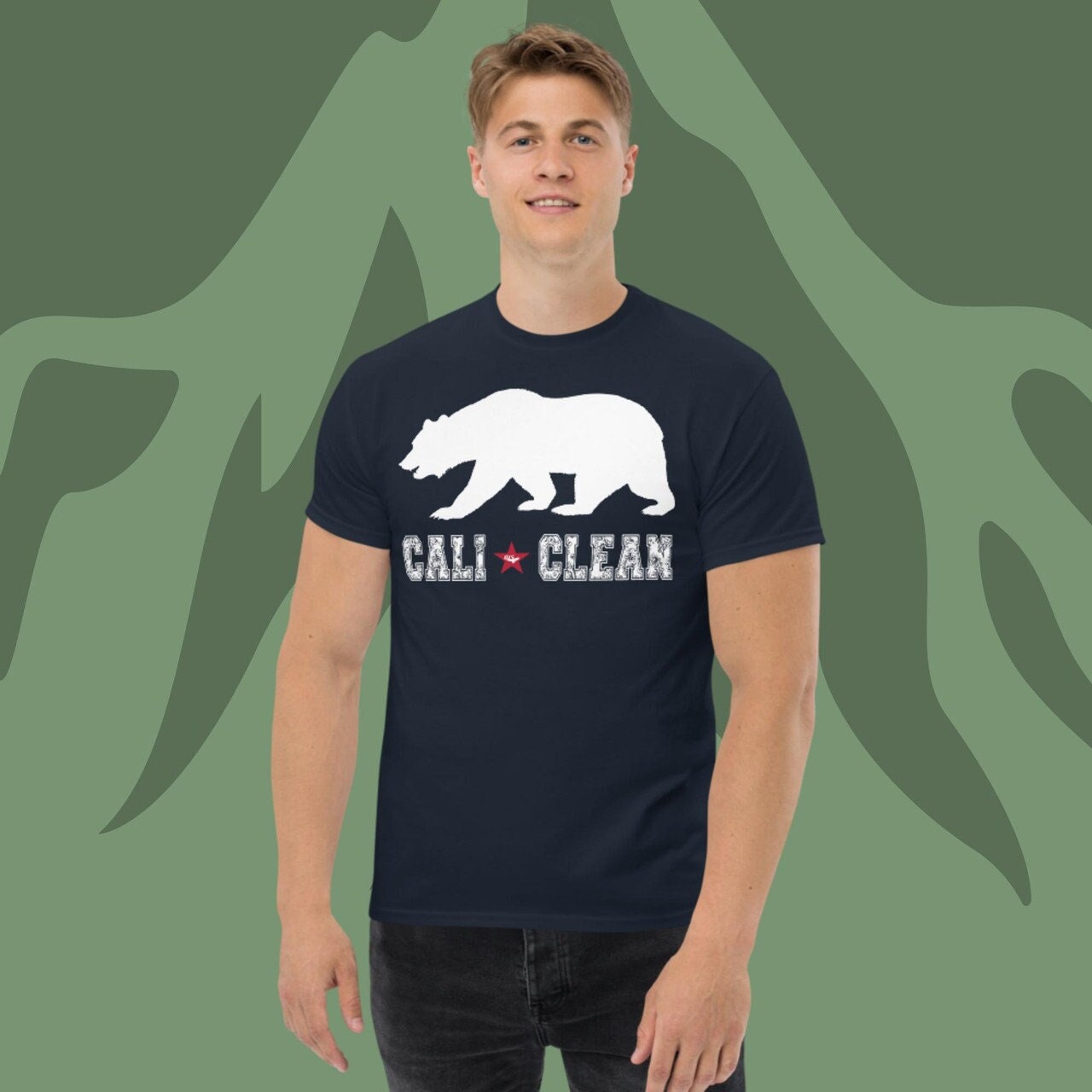 Men's Cali Clean Recovery Short-Sleeve T-Shirt - NA - Sober - 12 Step - Narcotics Anonymous