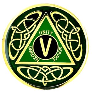 AA Celtic Knot Irish Shamrock Specialty Recovery Medallion 1-60 Alcoholics Anonymous Anniversary Coin 12 Step Gift Sobriety Milestone Chips
