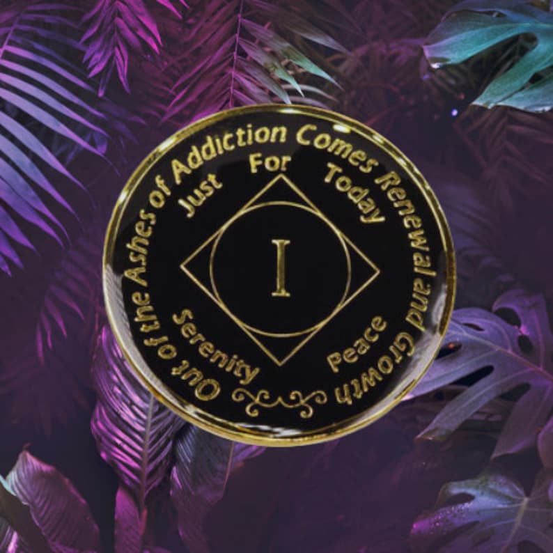 NA Black Medallion (yrs 1-45) Recovery Narcotics Anonymous Milestone ...