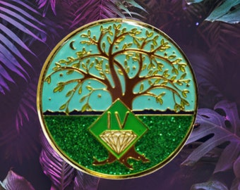 New! NA Recovery Tree of Life Yearly Recovery Medallion (1-45) 18 months 12 Step Gift - Sobriety Milestone Unity Service Narcotics Anonymous