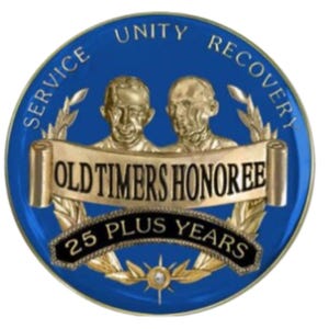 25 Plus Years AA Medallion – 'Old Timers' Honoree Recovery Coin