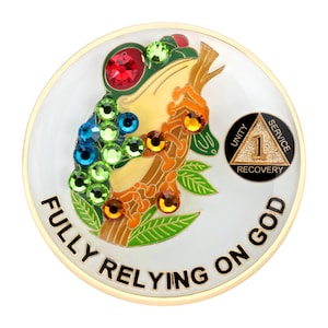 New Bling FROG Fully Relying On God Yearly Recovery Medallion Anniversary 12 Step Coins and AA Unique Recovery Chips 1-40 years