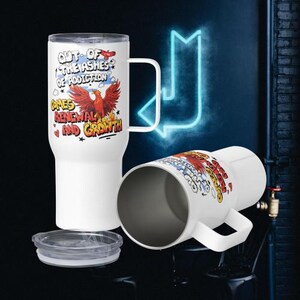 Out of the Ashes Travel mug with a handle Phoeinix Narcotics Anonymous Recovery Gift 12 Step Coffee Mugs NA Just for today