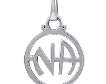 NA Sterling Silver Narcotics Anonymous Recovery Symbol Pendant NA Recovery  12 Step Store Gift Necklace