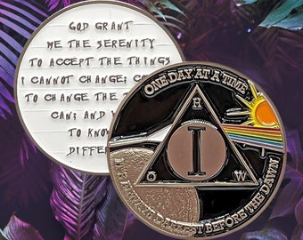 Its Always Darkest Before The Dawn Yearly AA Recovery Unique Medallion Coin Token - 24 hrs/18 mnths 1-65 years 12 Step Recovery Medallions