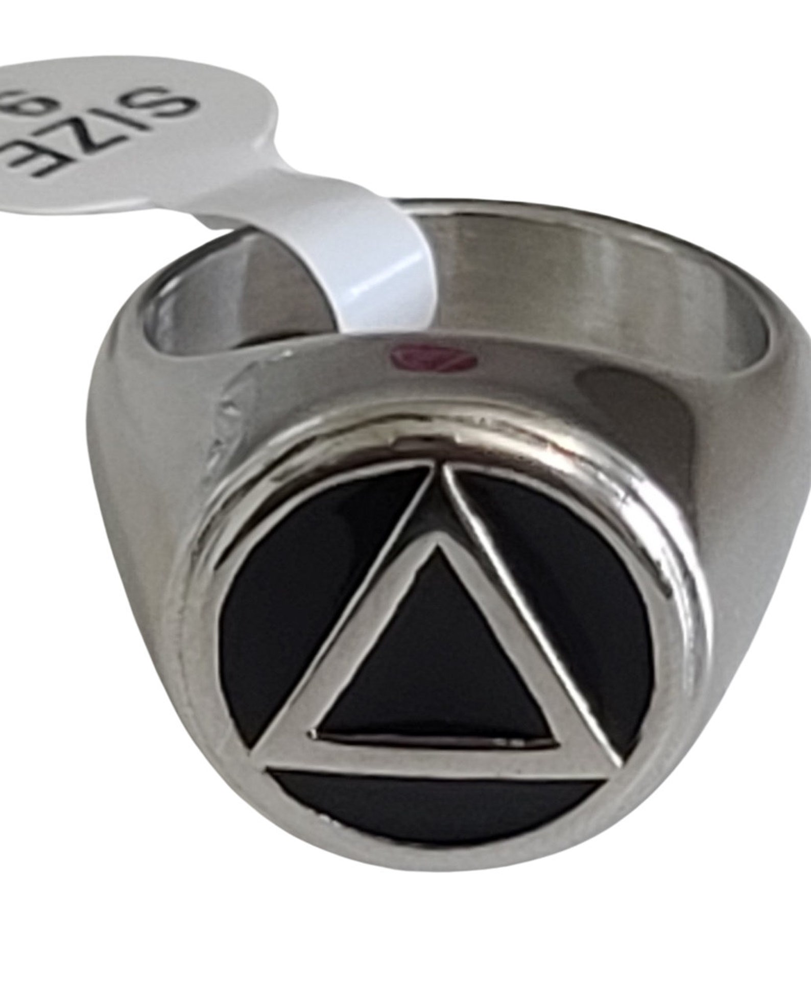 Stainless Steel AA Recovery Ring With Alcoholics Anonymous Symbol - 12 ...