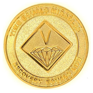 NA Gold Diamond Medallion Yrs 1-40 Recovery Narcotics Anonymous Milestone Chip - NA Tokens 12 Step NA Gifts  Clean Time Recovery Medallions