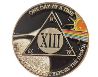 Its Always Darkest Before The Dawn Yearly AA Recovery Unique Medallion Coin Token - 24 hrs/18 mnths 1-65 years 12 Step Recovery Medallions
