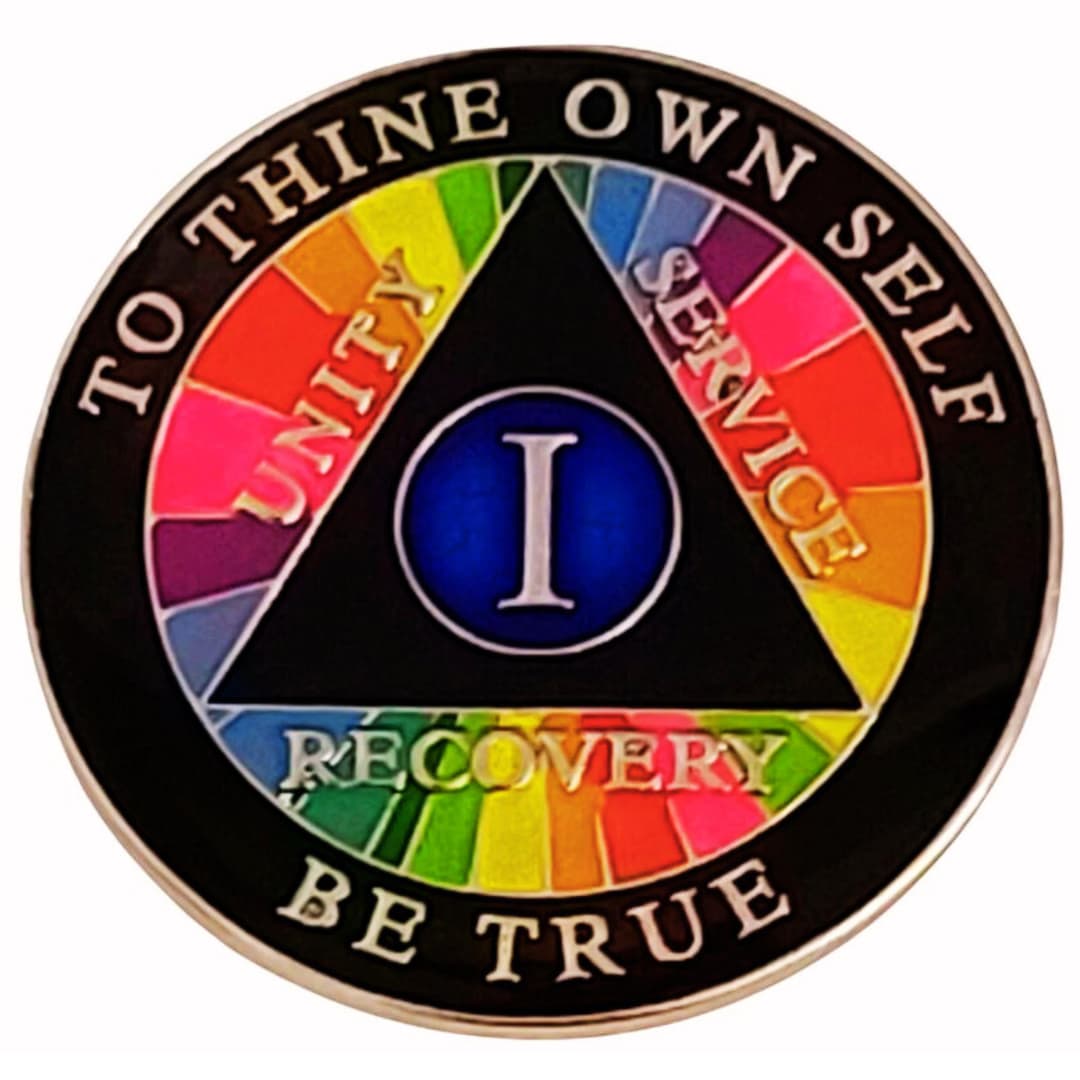 New AA Rainbow Recovery Medallion (years 1-30) - 12 Step Gift ...