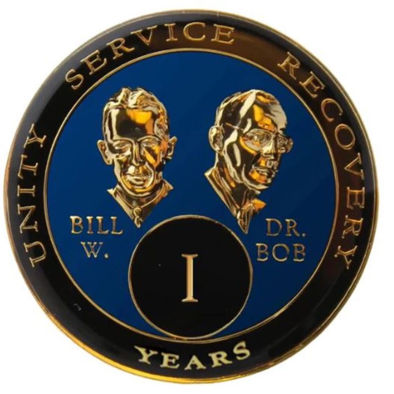 Serenity Prayer Bill & Bob AA Blue Triplate Medallion Chip Coin 1-65 ...