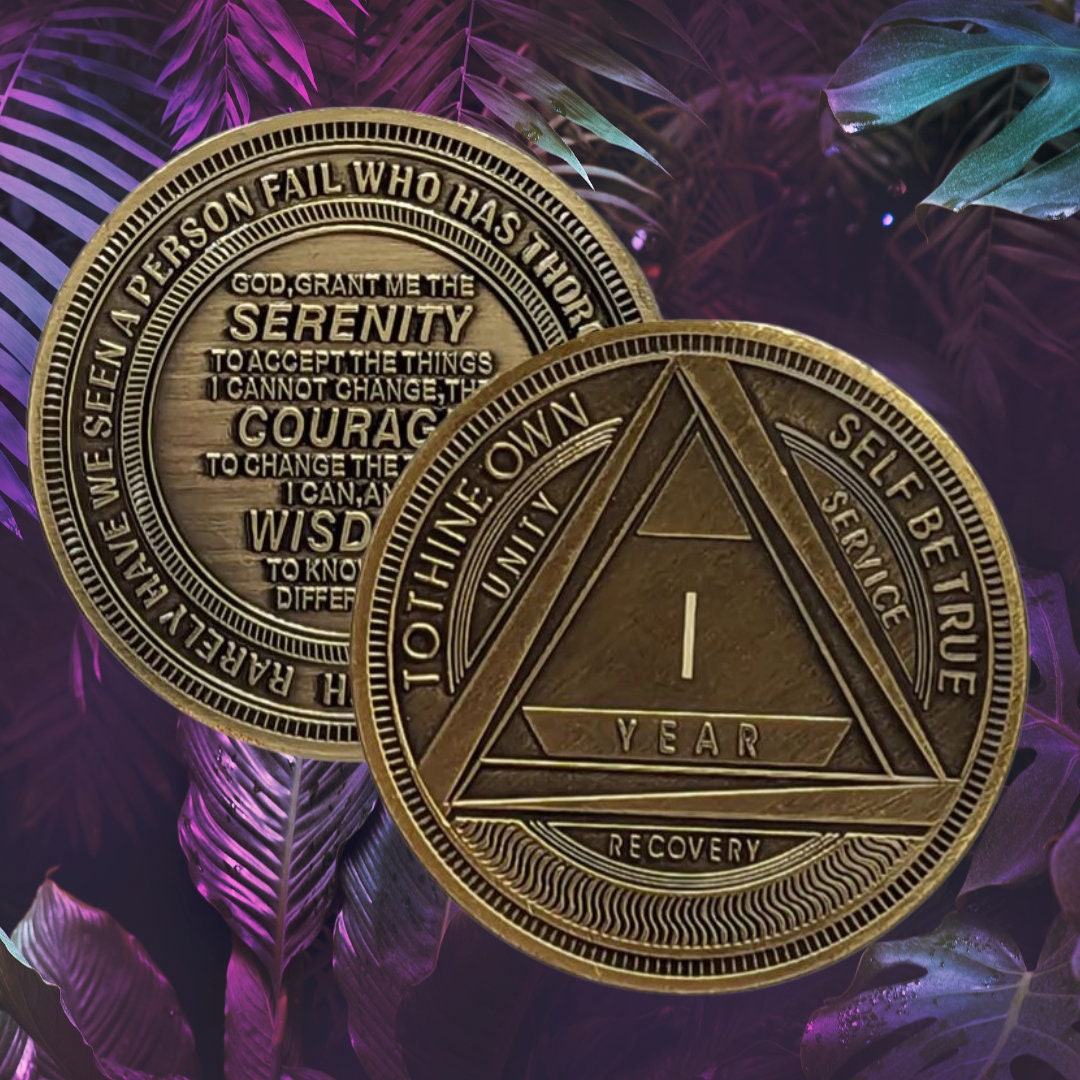 33 Year Bronze AA (Alcoholics Anonymous) - Sober / Sobriety / Birthday /  Anniversary / Recovery / Medallion / Coin / Chip