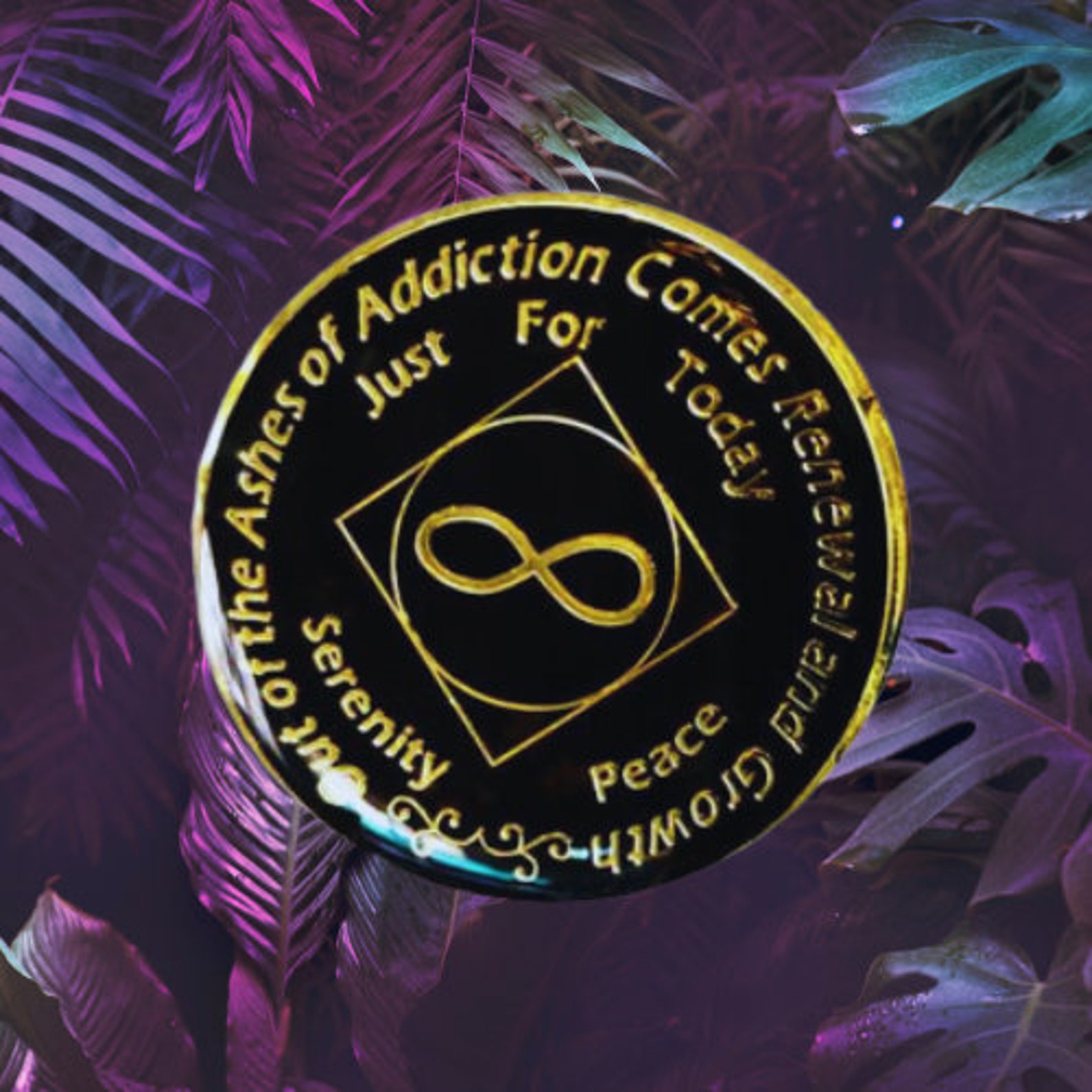 NA Eternity Medallion Black - Narcotics Anonymous Chip - NA Tokens - 12 ...