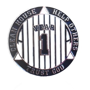 Pinstripe Baseball Yearly (1-50) Alcoholics Anonymous AA Recovery Medallion - AA Chips Sober Tokens  12 Step Coins & 12 Step Gifts Sports