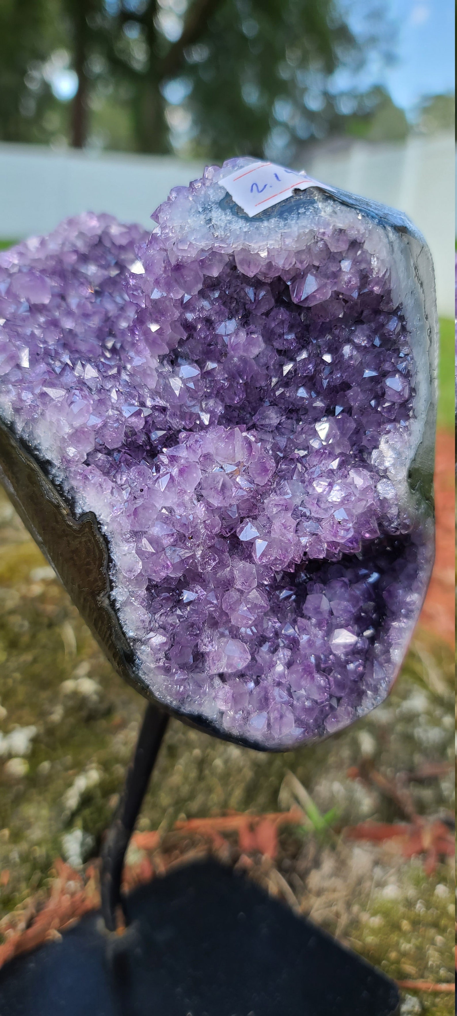 Sparkly Amethyst Crystal Statue w/ Iron Base Etsy