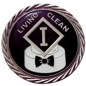 NA Tuxedo Anniversary Cake Medallion (1-20 years) Recovery Narcotics Anonymous Milestone Chip NA Tokens - 12 Step NA Gifts  Clean Coins