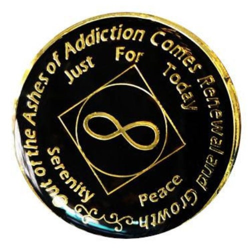 NA Eternity Medallion Black - Narcotics Anonymous Chip - NA Tokens - 12 ...