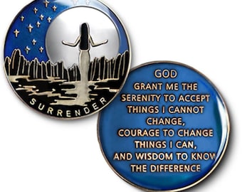 Surrender Coin Specialty Coin Tri-Plate Recovery Medallion Specialty Coin Recovery Medallion Alcoholics Anonymous - Narcotics Anonymous