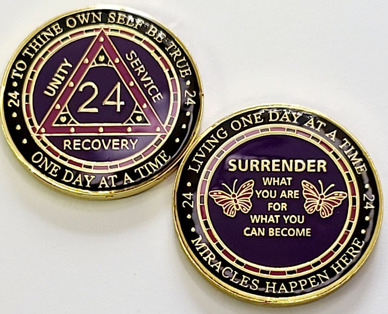 Surrender Premium Bronze Alcoholics Anonymous AA NA coin token medallion chip 