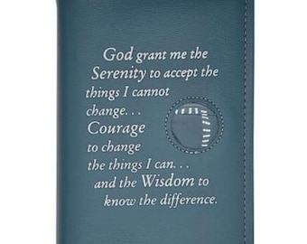 Double AA Big Book Cover & 12 Steps & 12 Traditions | By Galileo | Perfect Gift (Serenity Prayer/Coin Pocket/Black - View #12