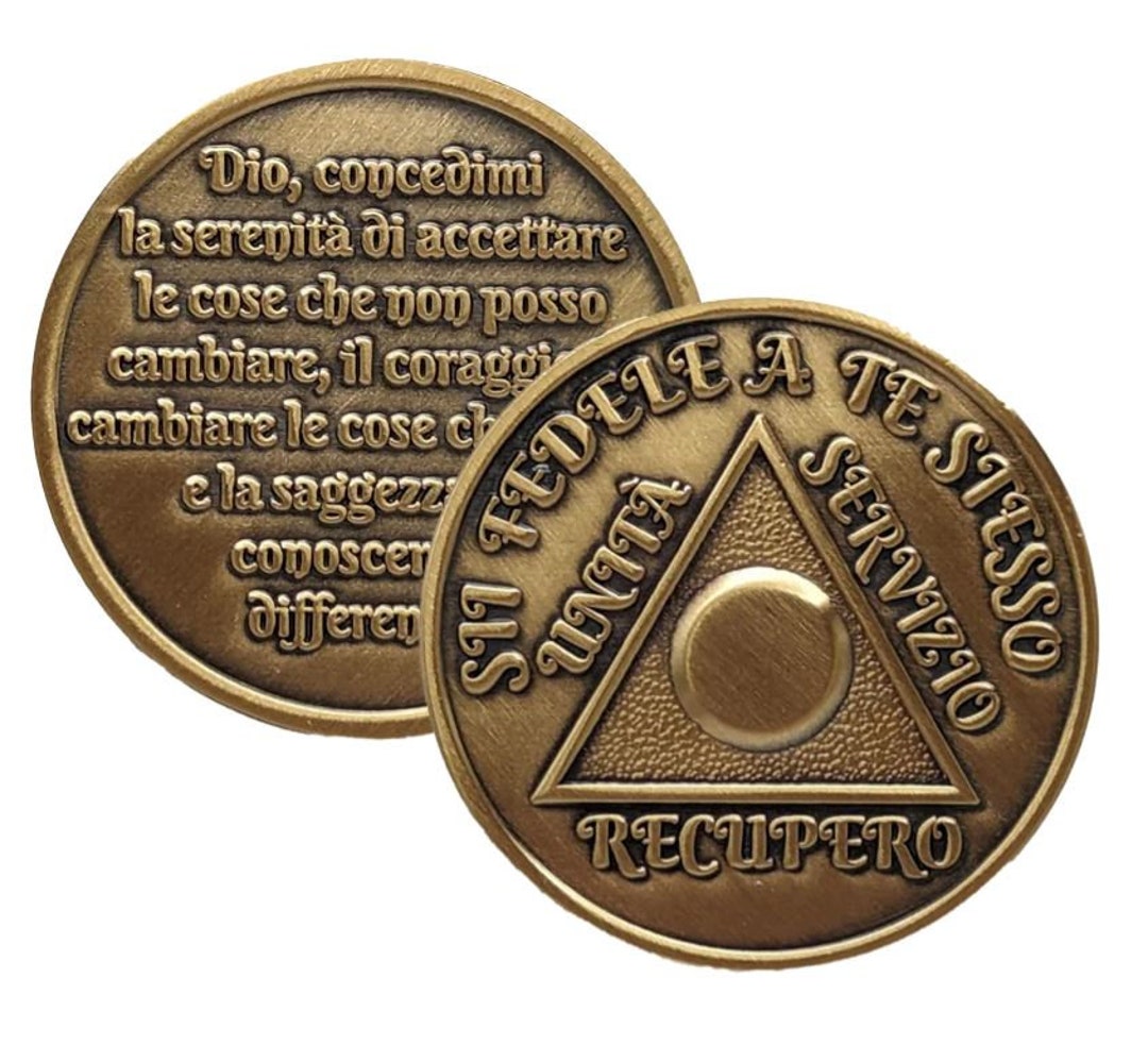 Italian Sobriety Yearly AA Medallion (1 - 60 Years) Alcoholics Anonymous  Recovery Medallion 12 Step Coins W/ Elegant Look Coin Capsule - Etsy Norway