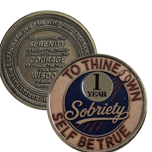 Moneda de sobriedad AA estilo Dodger vintage