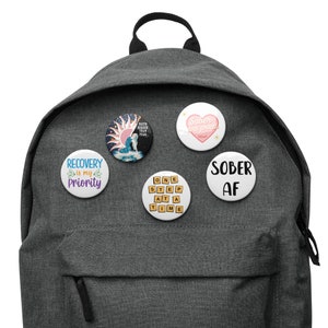 Recovery Sobriety Set of 5 pin buttons