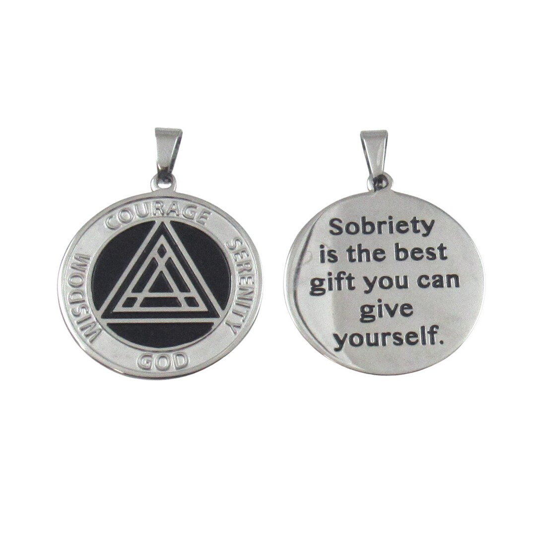 Aa Chain Stainless Steel Engraved AA Pendant Necklace - D10015- 12 Step Gifts ...