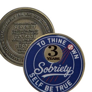 Moneda de sobriedad AA estilo Dodger azul