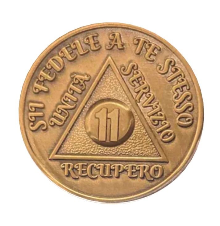 Moneta Sobrietà 1 Mese - Medaglione Acciaio Inox Per Alcolisti Anonimi, Regalo Recupero Con Preghiera Serenità - Foto 3