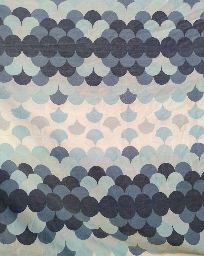 1970 S Blue Geometric Print Single Duvet Cover And Pillow Etsy